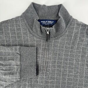 Polo Golf Ralph Lauren Vintage Mens XXL‎ Gray 1/4 Zip Cotton/Alpaca Pullover